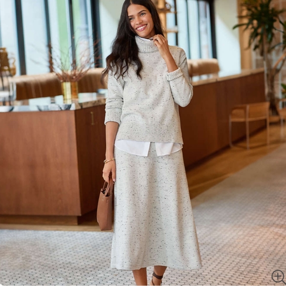 Lands' End Gray A-Line Midi Skirt Casual - Picture 8 of 8